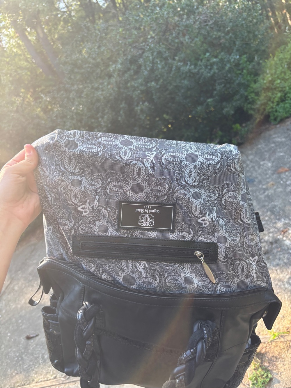 Sharif Black Braided Handle Tote Bag - Picture 9 of 17